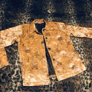 Chico's Feminine French Gold Floral Women's Blazer